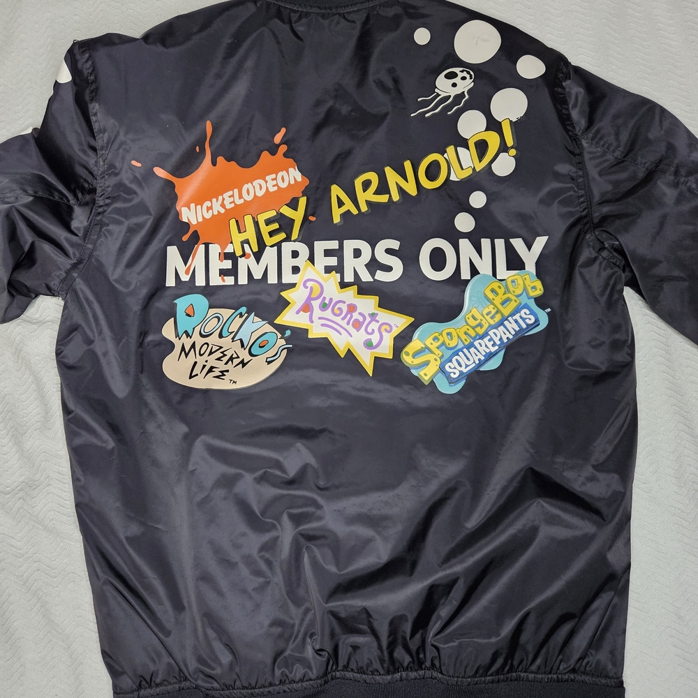 Nickelodeon Members Only Black Cartoon Character Jacket RN 125663 - Picture 5 of 10